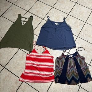 4 flowly tank tops all size S except periwinkle with lace is MORE